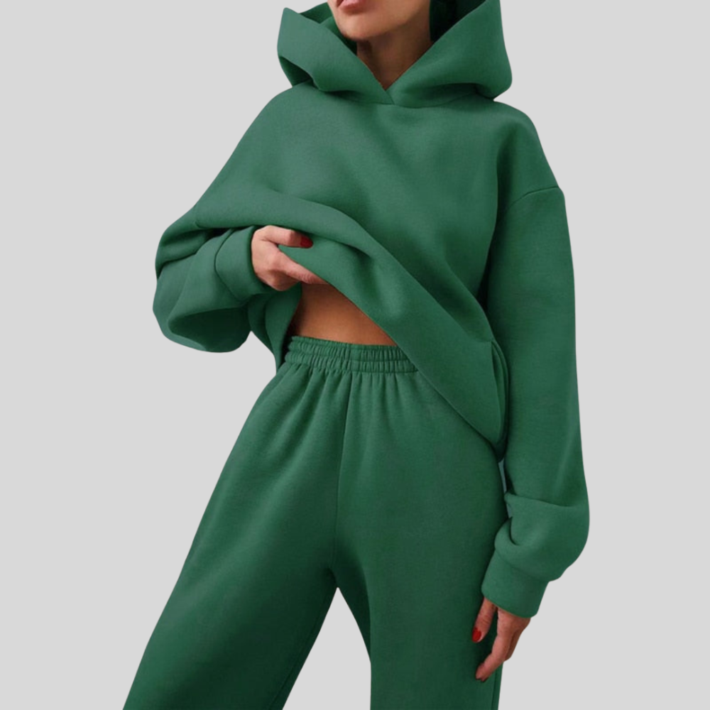 Damen Zweiteiler mit Kapuze – Langarm Set – Bequemer Schnitt