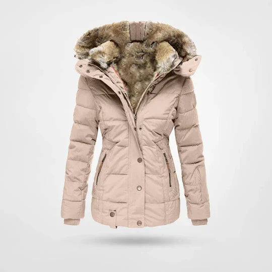 Wasserdichte Winterjacke für Frauen | Winddicht & isoliert | Warme Jacke mit abnehmbarer Kapuze