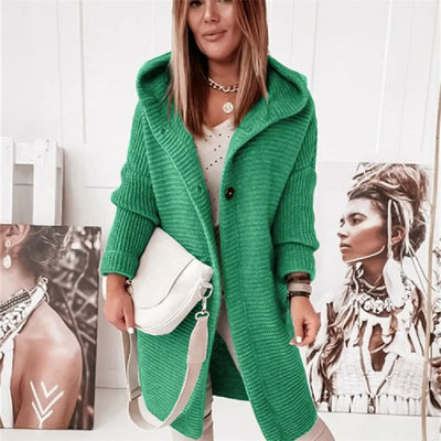 Cardigan da mulher elegante com capuz - estilo Caxemira