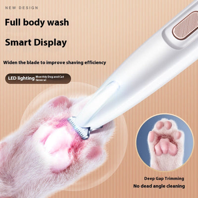 Cortador à prova d'água para cães e gatos com luz LED e lâmina de aço inoxidável largo