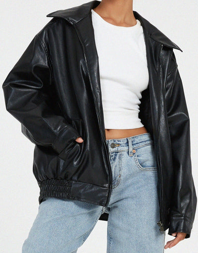 Élégante veste en cuir grande taille : confortable et moderne pour tous les jours