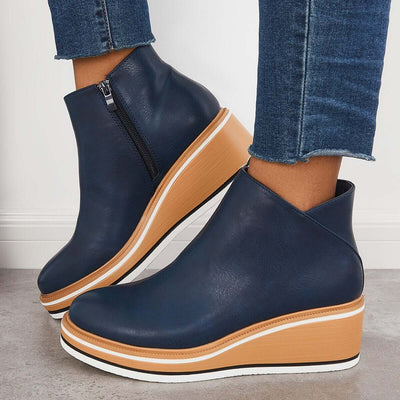 Botins de mulher com fecho e plataforma