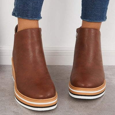 Botins de mulher com fecho e plataforma