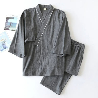 Set di pigiama kimono giapponese tradizionale da uomo