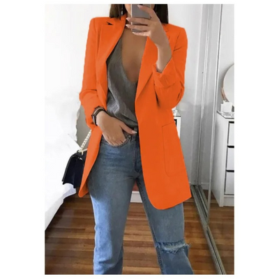 Blazer largo de mujer en caqui MODA
