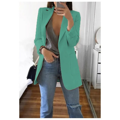 Blazer largo de mujer en caqui MODA
