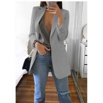 Blazer largo de mujer en caqui MODA