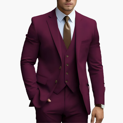 Élégant costume homme avec veste, gilet et pantalon