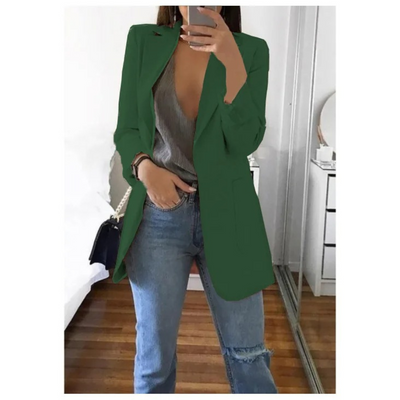 Blazer largo de mujer en caqui MODA