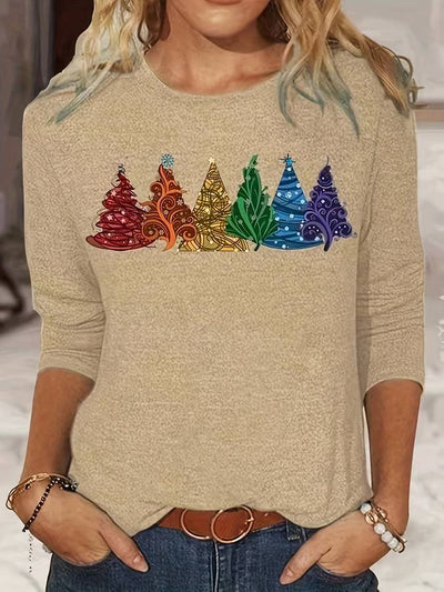 Jersey de Navidad con árboles de Navidad de colores