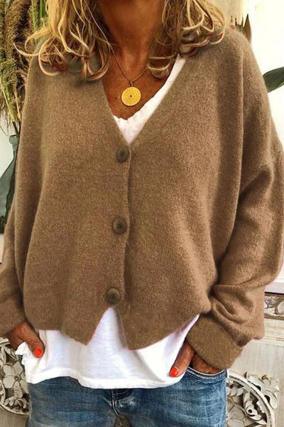 Chaqueta de punto Gezellige Patchwork Gebreide para mujer