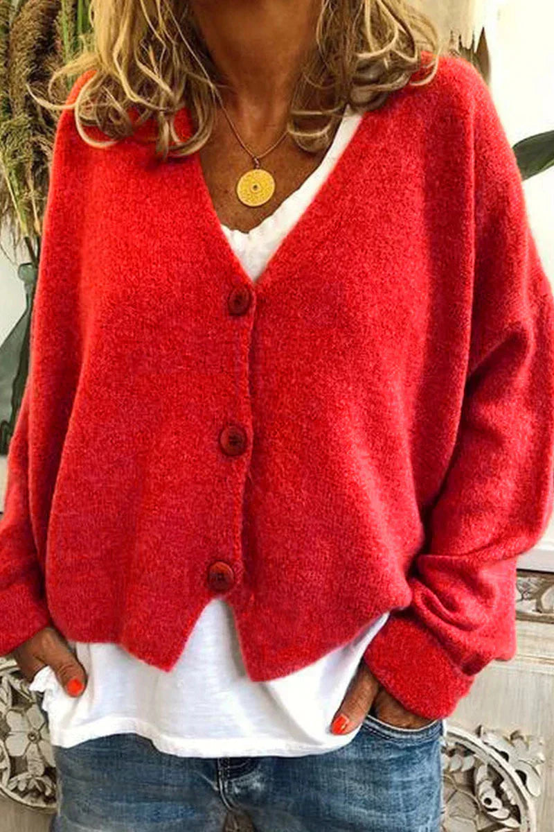 Chaqueta de punto Gezellige Patchwork Gebreide para mujer