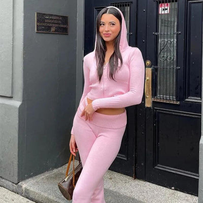 Accogliente completo con cappuccio per donna