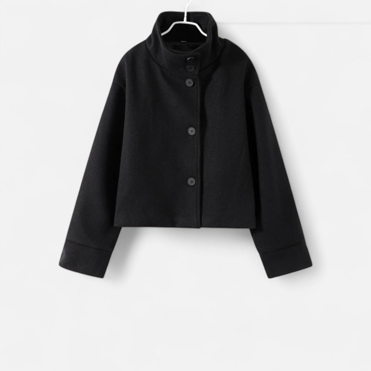 Damen Kurzmantel Hoher Kragen Chic