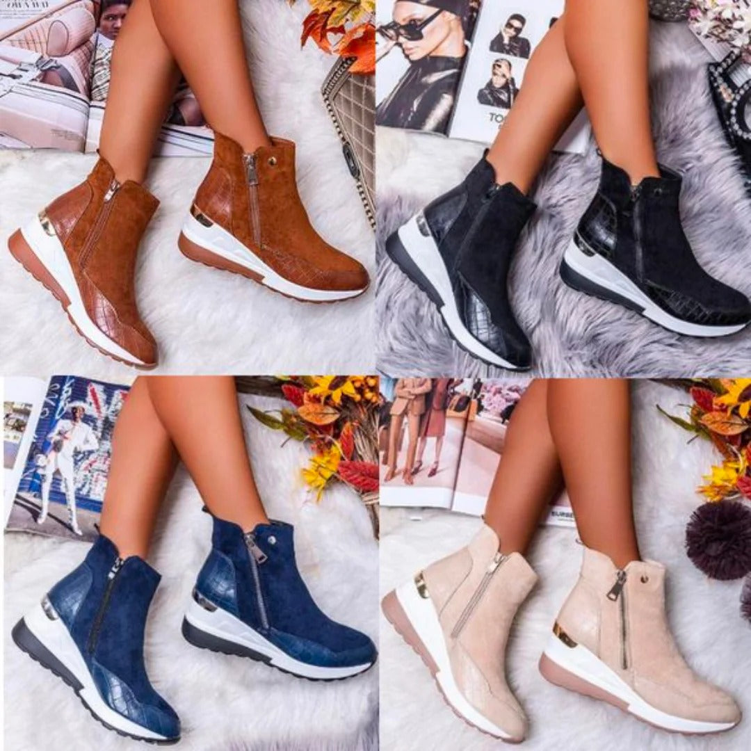 Botas de couro ortopédicas para mulheres | Suave