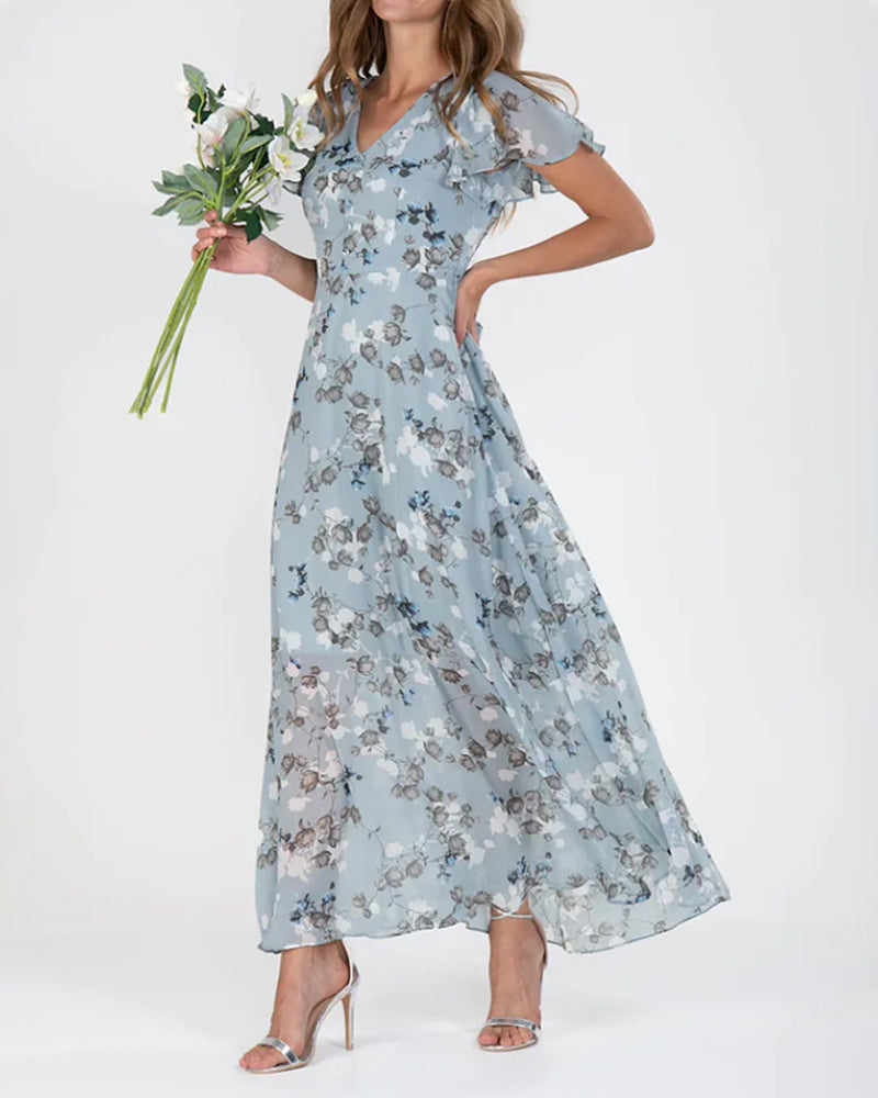 Chiffonkleid mit Rüschen
