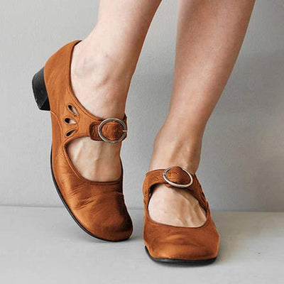 Anika - sapatos ortopédicos vintage com ponta redonda