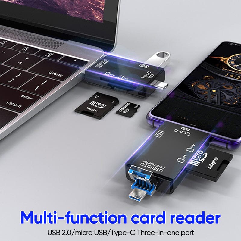 Snapbit | Leitor de cartões multifuncionais - transferência rápida de dados para telefones celulares e laptops