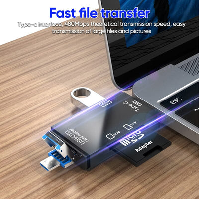 Snapbit | Leitor de cartões multifuncionais - transferência rápida de dados para telefones celulares e laptops