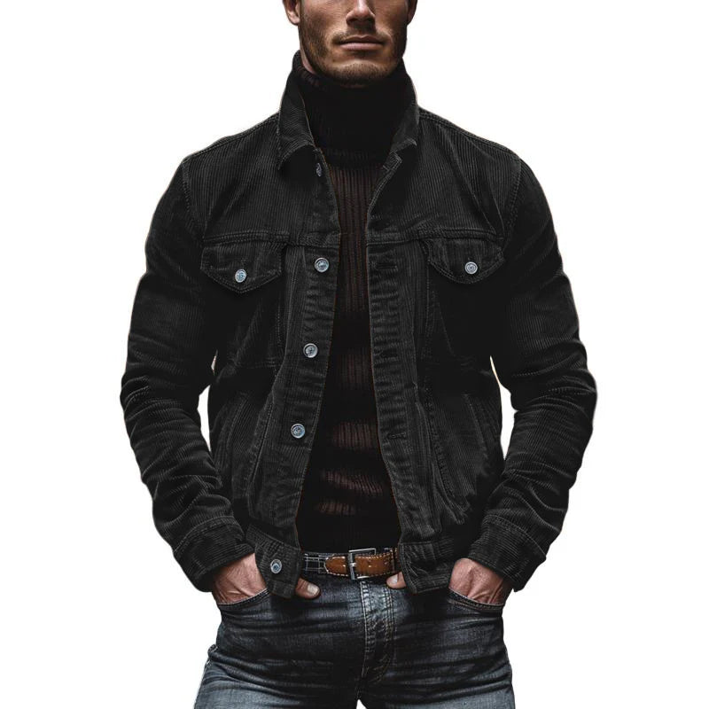 Chaqueta vintage con bolsillos en el pecho para hombre