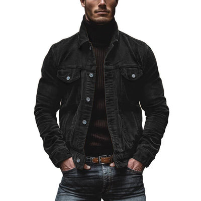 Chaqueta vintage con bolsillos en el pecho para hombre