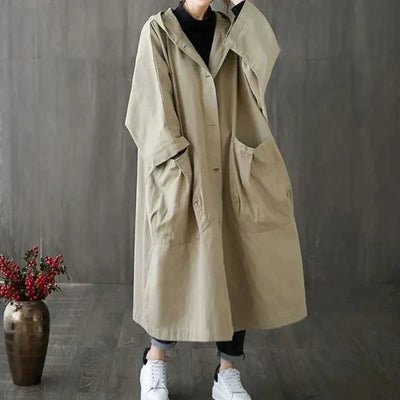 Gabardina clássica oversize para mulher com cinto