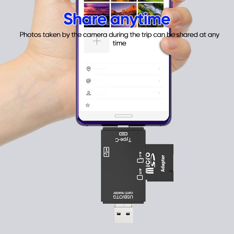 Snapbit | Leitor de cartões multifuncionais - transferência rápida de dados para telefones celulares e laptops