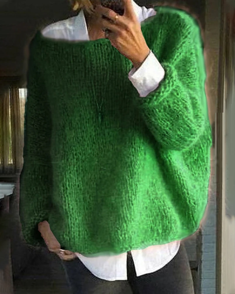 Jersey clásico de punto sin hombros para mujer