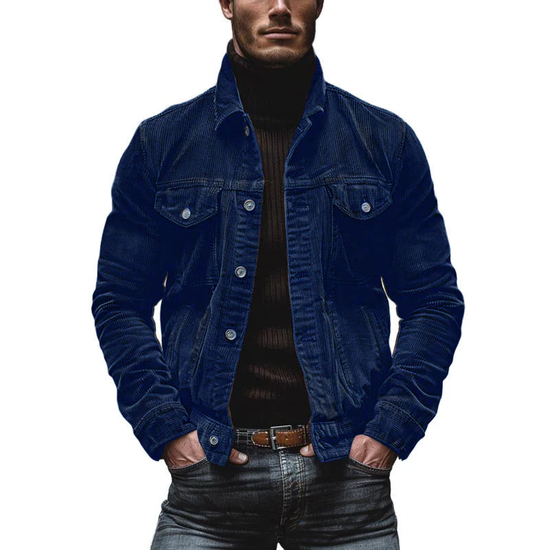 Chaqueta vintage con bolsillos en el pecho para hombre