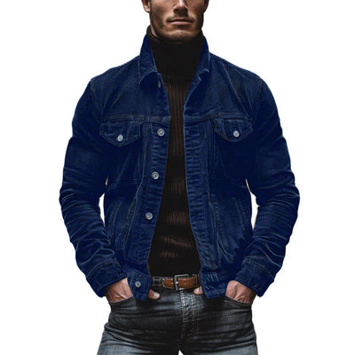 Chaqueta vintage con bolsillos en el pecho para hombre