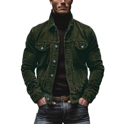 Chaqueta vintage con bolsillos en el pecho para hombre