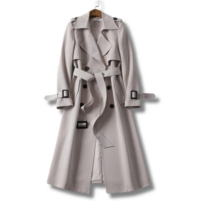 Elegante Gabardine Long com cinto - essencial no outono e na mola