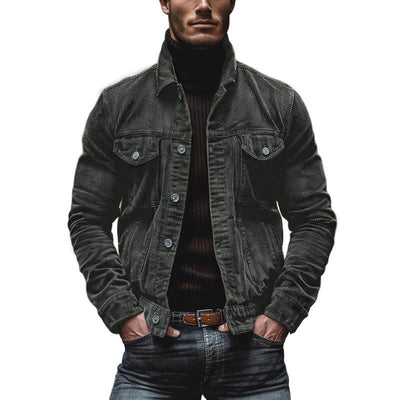 Chaqueta vintage con bolsillos en el pecho para hombre