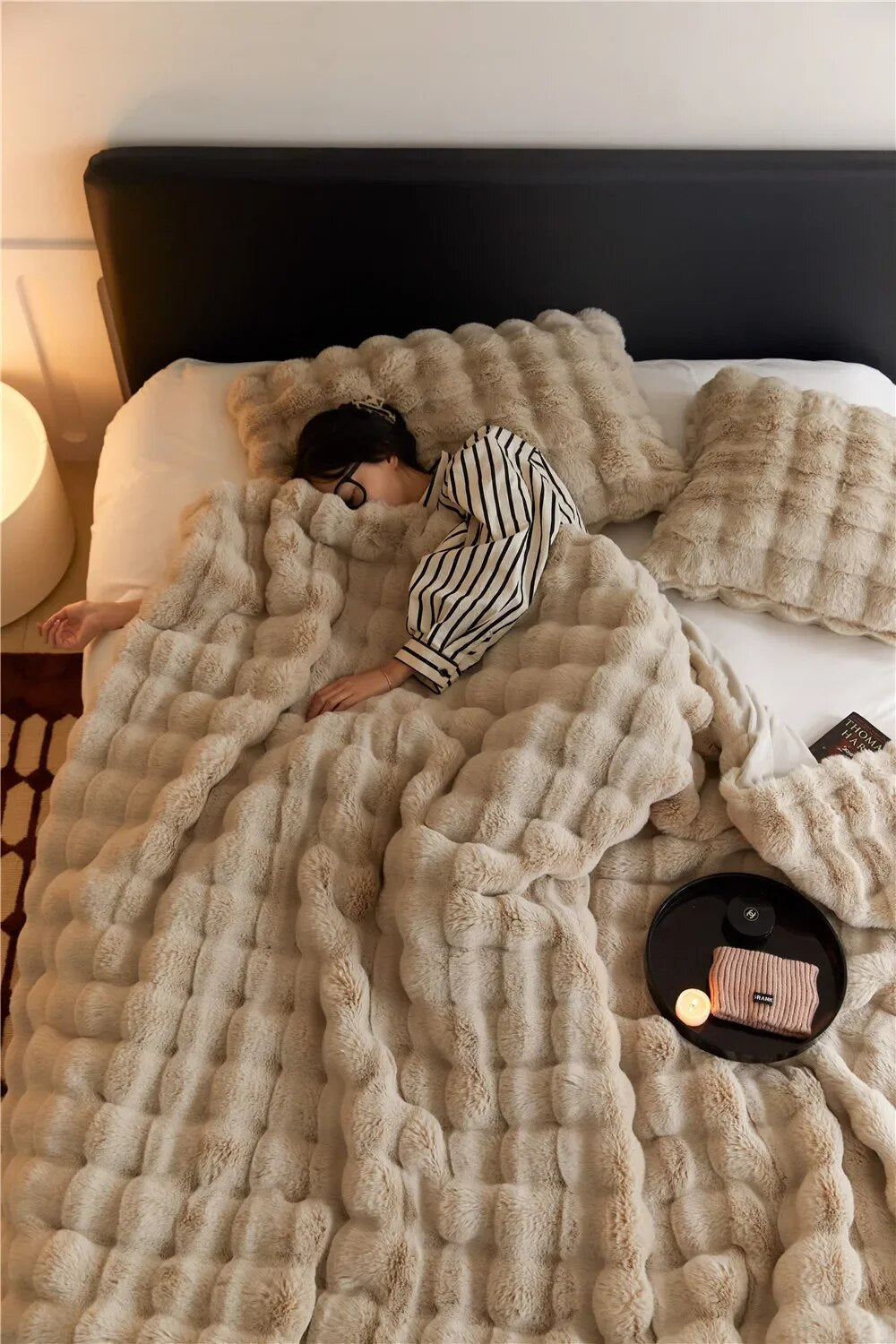 Cobertor macio e agradável de forro polar para cama