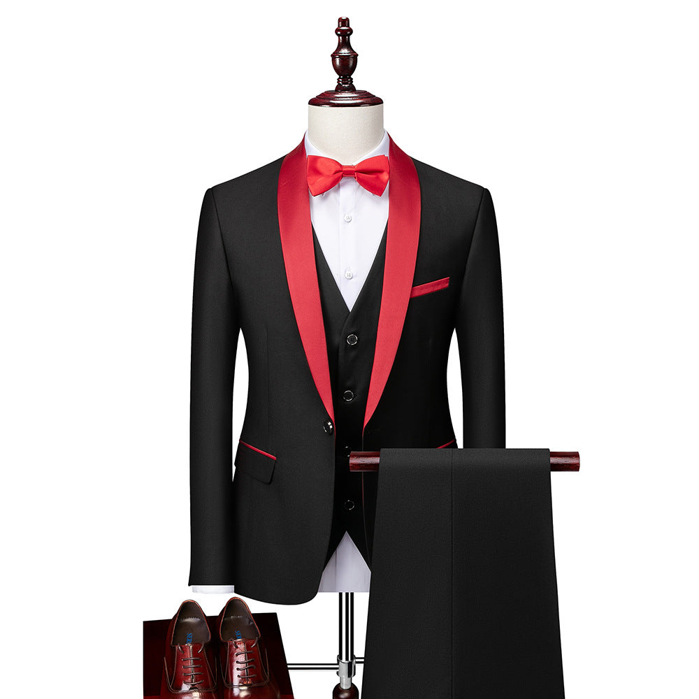 3 -peça de traje de ajuste fino para homens
