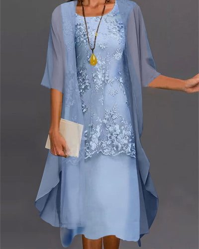 2 piezas Vestido elegante de gasa de seda