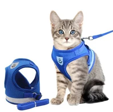 Arnés para gatos ajustable, transpirable y luminoso