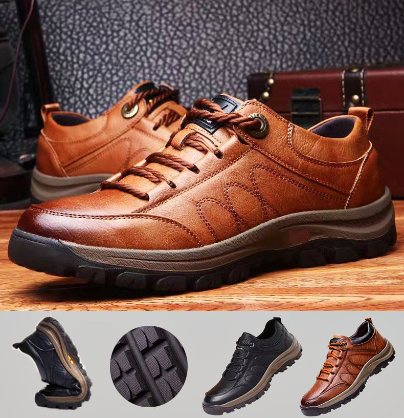 Zapatos ortopédicos de cuero hechos a mano para hombre