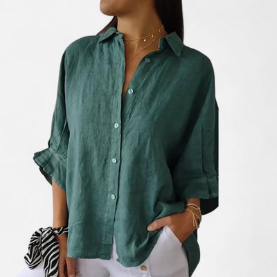 Monarquia antiga | Camisa de verão feminina - Gracia sem esforço, elegância respirável