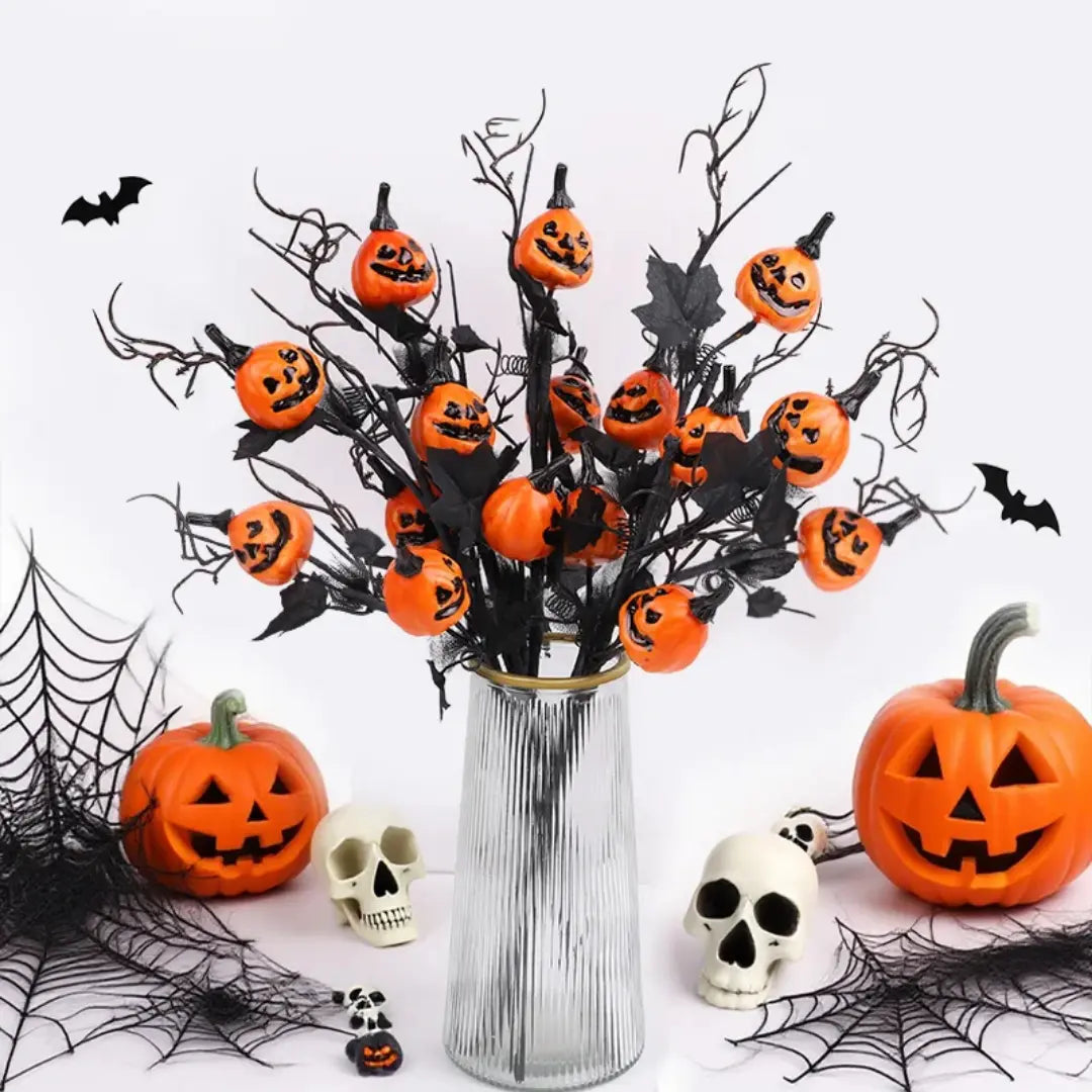 Arte de Halloween calabaza con hojas de arce