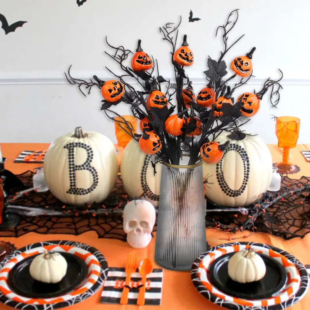 Arte de Halloween calabaza con hojas de arce