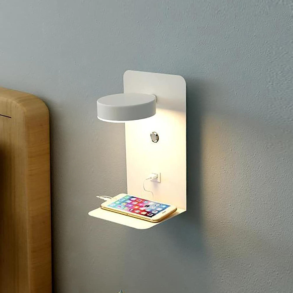 EasyHome | Lâmpada de quarto LED ajustável e carregador de telefone