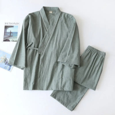 Set di pigiama kimono giapponese tradizionale da uomo