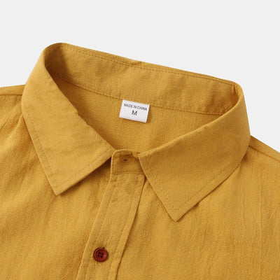 Camisas de linho de mangá curtas camisas masculinas