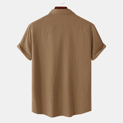 Camisas de linho de mangá curtas camisas masculinas