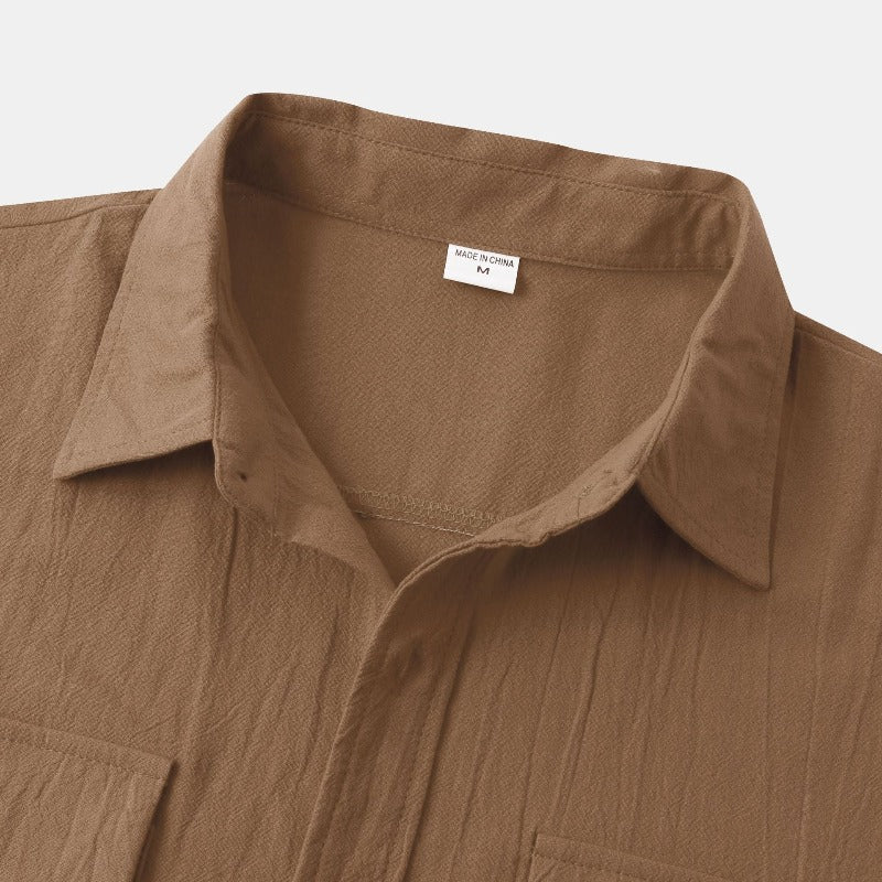 Camisas de linho de mangá curtas camisas masculinas