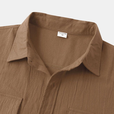 Camisas de linho de mangá curtas camisas masculinas