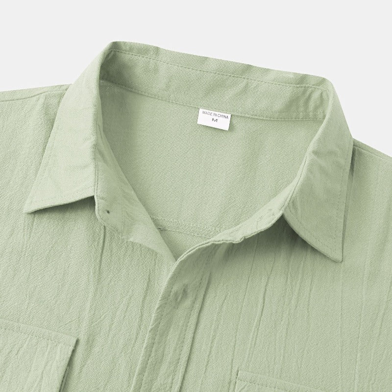 Camisas de linho de mangá curtas camisas masculinas