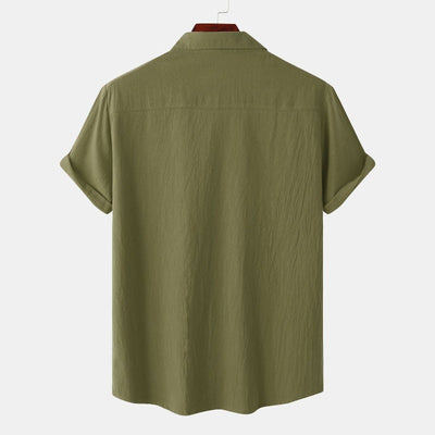 Camisas de linho de mangá curtas camisas masculinas