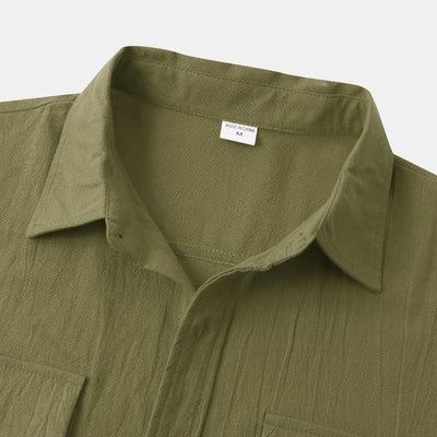 Camisas de linho de mangá curtas camisas masculinas